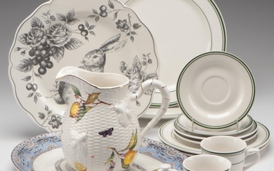 Royal Worcester Porcelain Sugar Bowl with Wedgwood Porcelain Platter and More