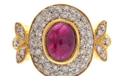 Ruby, Diamond, 18k Yellow Gold Ring