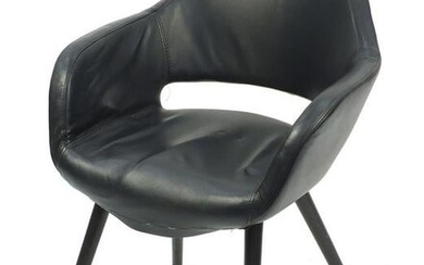 Scandinavian design chair with black faux leather