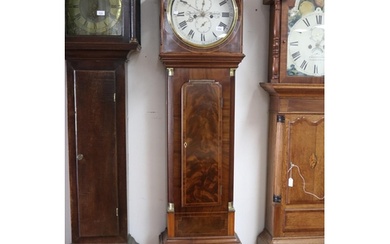 Scottish mahogany eight day longcase clock marked Barclay Mo...