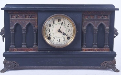 Sessions Black Painted Wood Mantel Clock
