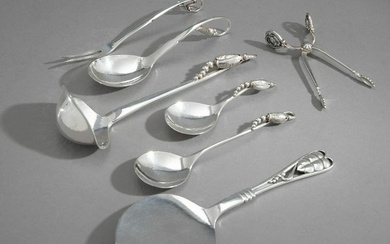 Set of silver Georg Jensen, 7 parts Magnolia/ Blossom and others