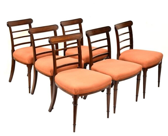 Set of six early 19th Century mahogany dining chairs,...