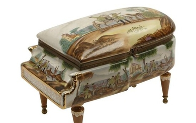 Sevres Style Porcelain Piano Form Box.