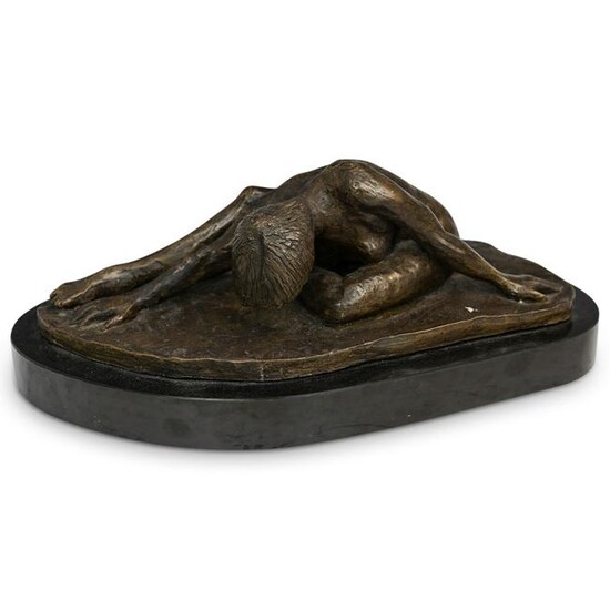 Signed Female Nude Bronze Sculpture