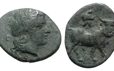 Southern Campania, Neapolis, c. 300-275 BC. Æ (18mm, 4.22g, 7h)....