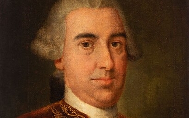Spanish school; circa 1780. "Portrait of a gentleman. Oil on canvas. Relined