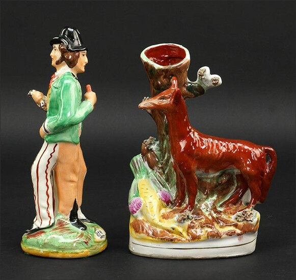 Staffordshire Two Sided Figure Gin/Water and Fox Spill