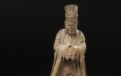 Statuette de dignitaire en bois Chine, XVIIe-XVIIIe... - Lot 34 - Daguerre