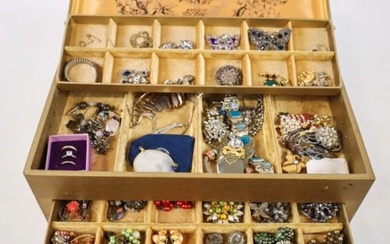 Sterling Silver & Costume Jewelry Box Lot