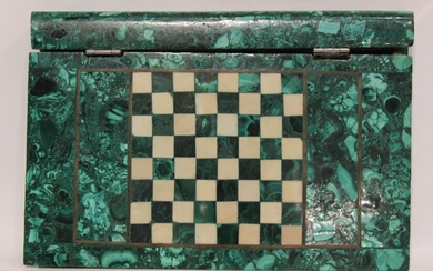 Stone Specimen w Malachite Chess Box