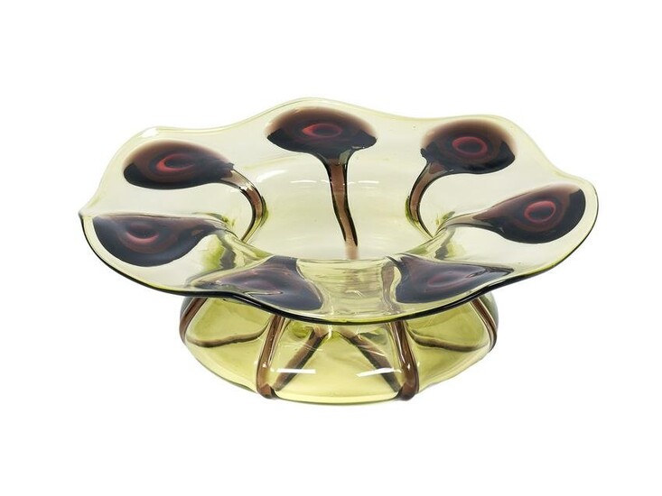 Stuart & Sons Art Nouveau Glass "Cairngorm" Bowl
