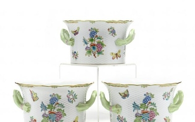 Three Herend Porcelain Cachepots "Queen Victoria"