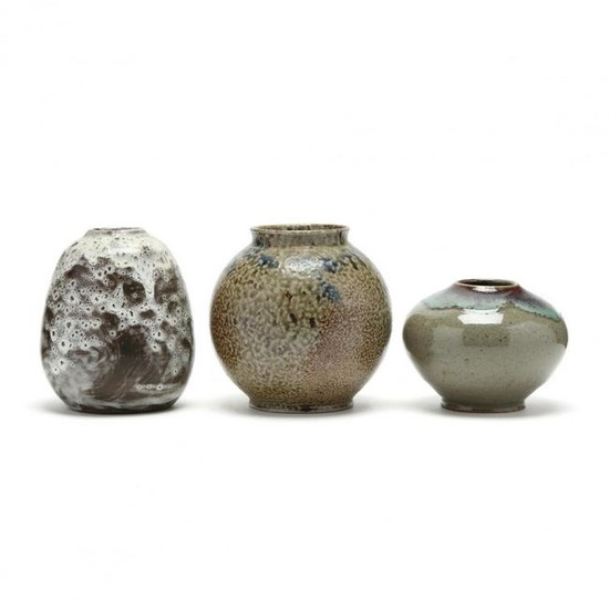 Three NC Pottery Vases, Jugtown