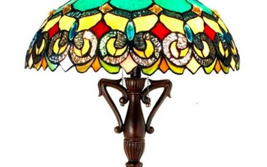Tiffany Inspired 2-light Antique Dark Bronze Table Lamp