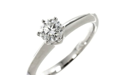 Tiffany TIFFANY&Co. Solitaire Diamond 0.39ct H/VS1/3EX No. 8 Ring Pt Platinum