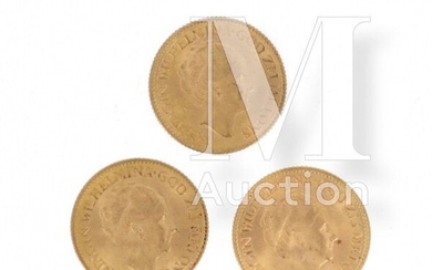 Trois pièces 10 Gulden or