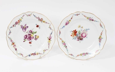 Two Meissen flower painted plates, c.1775