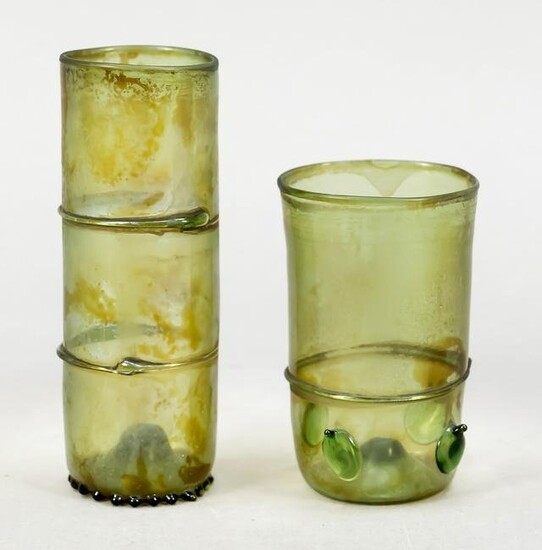 Two forest glass cups, 19th c.
