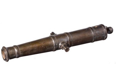 Un canon allemand pour un modèle réduit, 1ère moitié du 19ème siècle Tube en fonte...