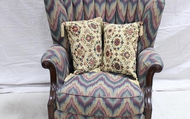 Upholstered Chair & Two Pillows
