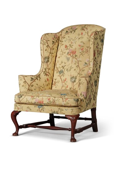 Very Fine Queen Anne Walnut and Maple Easy Chair, Boston, Massachusetts, Circa 1760