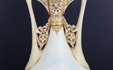Very Large Royal Worcester Artist Signed Vase.