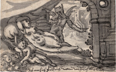 Vetter, Friedrich – Ruhende Venus mit Amor, von einem Teufel belauscht