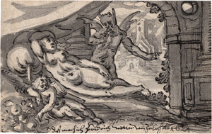 Vetter, Friedrich – Ruhende Venus mit Amor, von einem Teufel belauscht