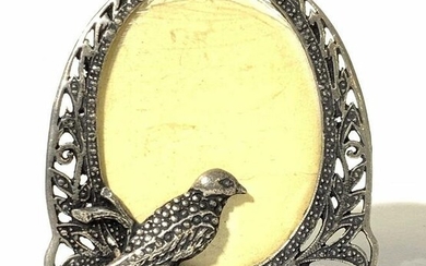 Victorian Pierced Silver Frame w Bird
