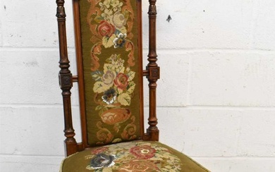 Victorian walnut and tapestry side chair