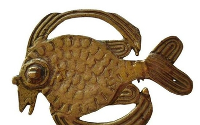 Vintage 1960's Brass Fish Brooch