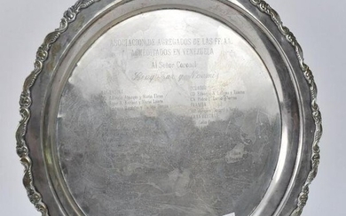 Vintage Columbian 900 Silver Commemorative Plate - a