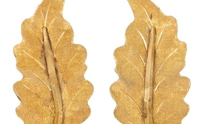 Vintage Frederico Buccellati Leaf Earrings