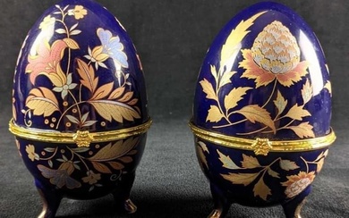 Vintage Porcelain Egg Trinket Boxes