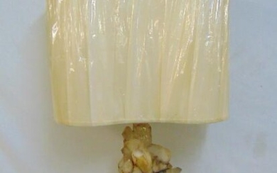 Vintage rock crystal base lamp, large assembled cluster