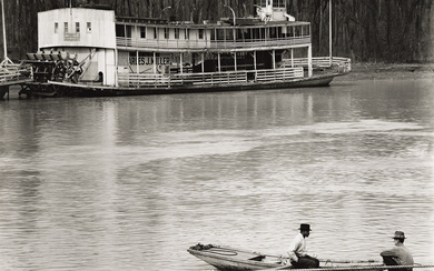 WALKER EVANS (1903-1975) River Men and Ferry, Vicksburg, Mississippi. Silver print, the image...