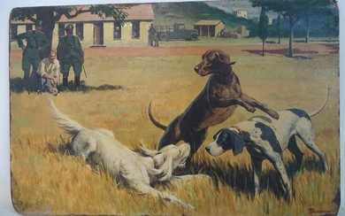 WILLIAM RUSSIG SGNED OIL ON BOARD "THE DOG OF ALTOMARE"