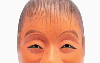 WOODEN NOH MASK OF THE SHOJO TYPE