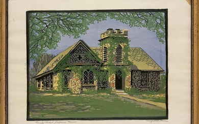 Whittemore, Margaret (1897-1983) "Trinity Chapel, Lawrence, Kansas" color block print