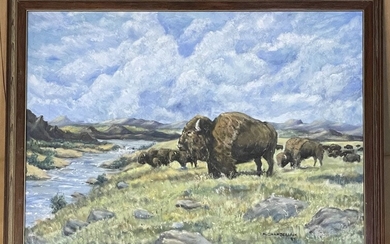 Wildlife Landscape Oil Painting by Mitchell Chambnerlai