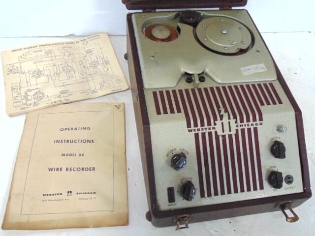 Wire Recorder, Webster, Chicago, Model 80, Original