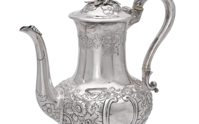 Y A Victorian silver baluster coffee pot by Walter Morrisse