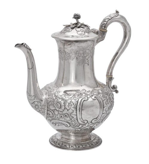 Y A Victorian silver baluster coffee pot by Walter Morrisse