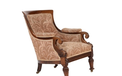 Y A William IV rosewood and upholstered armchair