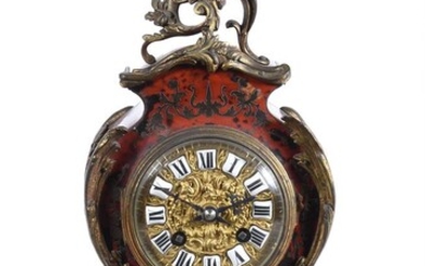Y A tortoiseshell and gilt metal mounted mantel clock