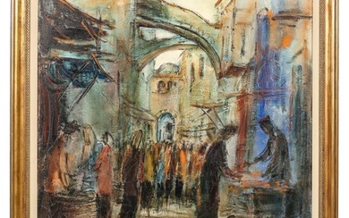 Zvi Raphaeli 1924-2005 Israeli Cityscape Painting