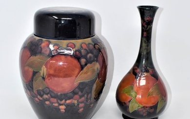 large Moorcroft pottery covered jar and vase