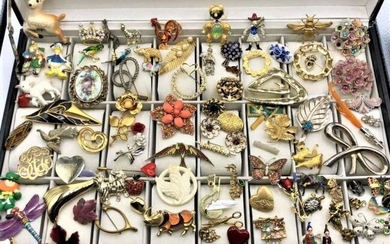 [100] Assorted Costume Jewelry Pins and Brooches