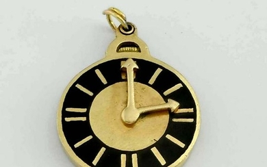 14KT ENAMEL I THINK OF YOU EVERY HOUR WATCH DIAL CHARM